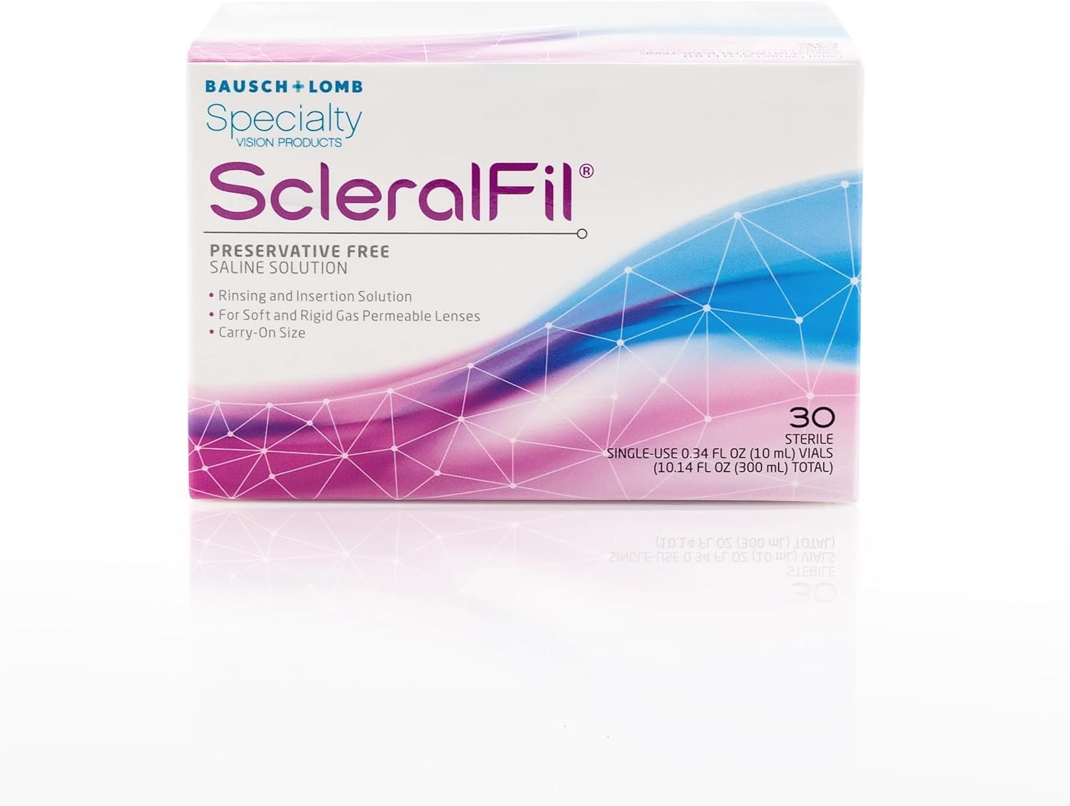 ScleralFil Preservative Free Saline Solution for Scleral, Soft,  Rigid Gas Permeable Lenses, Buffered Isotonic Rinsing  Insertion Solution, Travel Friendly Single-Use Vials, 0.34 Fl Oz (Pack of 30)