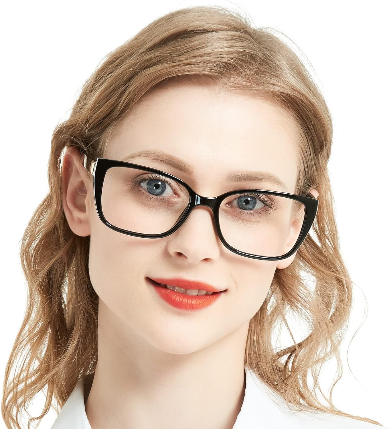 Designer Reading Glasses for Women 1.50 Strength Oversized Square Eyeglasses Ladies Readers with Bling Frames 1.0 1.25 1.5 1.75 2.0 2.25 2.5 2.75 3.0 3.5 4.0 5.0 6.0 (Black)