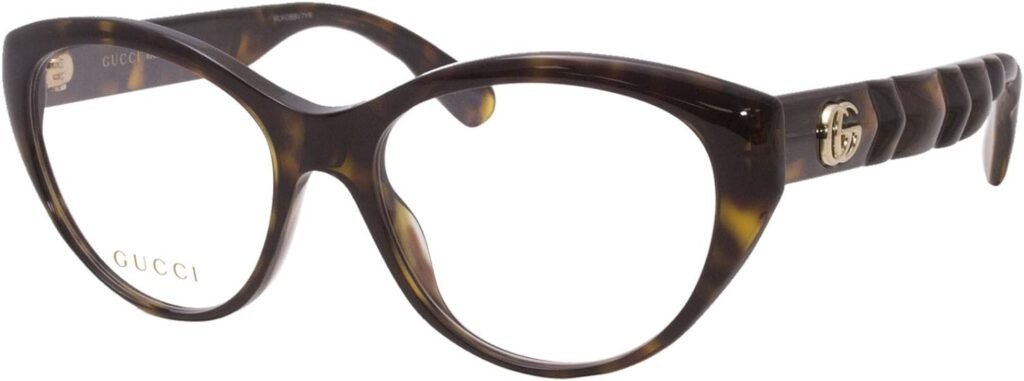 Gucci GG0812O 002 Eyeglasses Womens Havana/Gold Full Rim Optical Frame 54mm