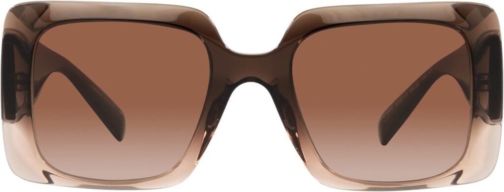 Versace VE 4405 533213 Brown Plastic Rectangle Sunglasses Brown Gradient Lens