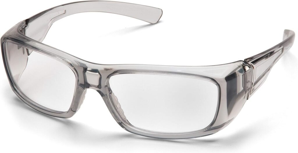 PYRAMEX SG7910D15 Pyramex Emerge Clear Safety Reader Glasses, Scratch-Resistant,Gray Frame